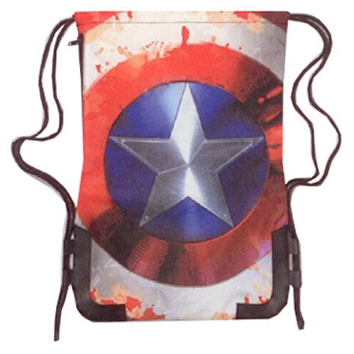 Marvel Comics Civil War Captain America Shield Drawstring Cinch Backpack